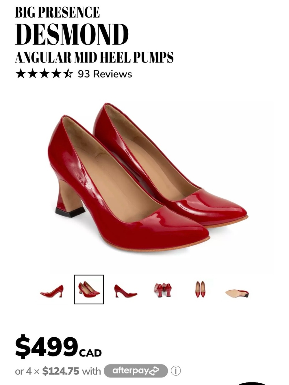 John Fluevog Desmond Patent Pumps — Red